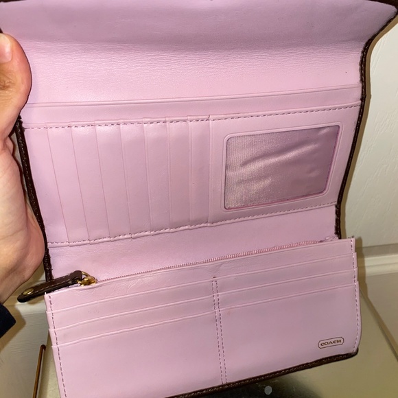 Coach Madison Women’s Leather Check book Clutch Wallet - Picture 4 of 4